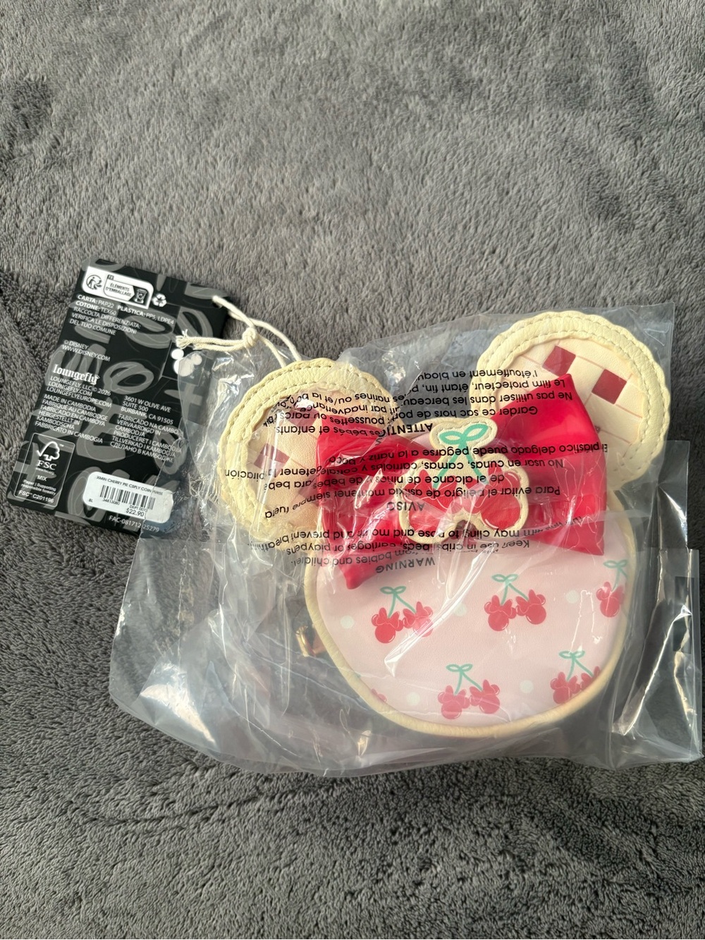 Cherry Pie Minnie Mouse Loungefly Hard Tag Coin Purse - Red & Cream
